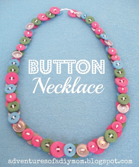 Button Necklaces, Diy Mom, Button Creations, Button Necklace, Button Bracelet, Diy Buttons, Mom Diy, Types Of Buttons, How To Make Buttons