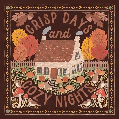 size: 12x12in Art Print: Autumn Days IV Dark by Laura Marshall : Landscape Canvas Art, Wall Art Plaques, Chalkboard Art, Landscape Canvas, Canvas Home, Giclee Art, Wall Art Designs, Wall Plaques, Trademark Fine Art