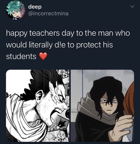 Mha Dadzawa, Mha Quirk Ideas Powerful, Heart Touching Story, Shouta Aizawa, Spaider Man, Aizawa Shouta, Anime Jokes, My Hero Academia Memes, Boku No Hero Academia Funny