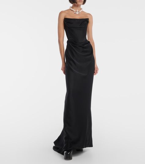 Westwood Dress, Vivienne Westwood Dress, Bag Lining, All Black Dresses, Stunning Gowns, Satin Gown, Black Gown, Gala Dresses, Garment Bag