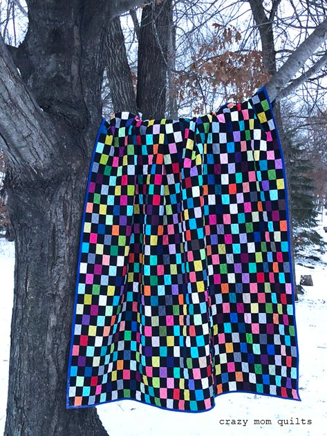 Stamp Quilt, Postage Stamp Quilt, Mom Ideas, Crazy Mom, Quilt Care, Heirloom Quilt, Black Licorice, Colorful Quilts, White Quilt