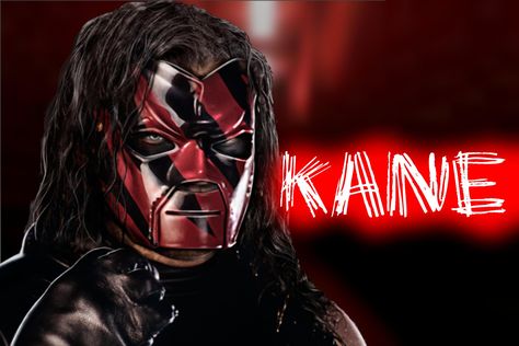 This is Kane and he worked for WWE. He almost always has his face covered. Kane Wrestler, Logan Costume, Kane Mask, Wwe Cartoon, Kane Wwf, Wwe Artwork, Kane Wallpaper, Undertaker Wwf, Wwe Kane