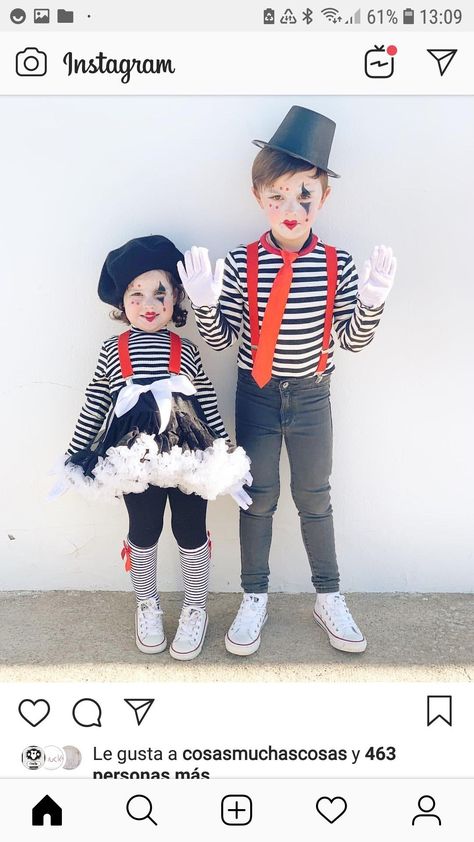 Boy Clown Costume, Circus Costume Kids, Boys Clown Costume, Kids Clown Costume, Circus Family Costume, Pierrot Costume, Mime Costume, Circus Halloween Costumes, Karneval Diy