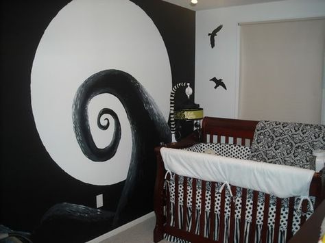 Nightmare Before Christmas Baby Bedding | tim burton #the nightmare before christmas #nursery Casa Disney, Gothic Baby, Goth Baby, Christmas Baby Shower, Hall Design, The Nightmare Before Christmas, Baby's Room, Halloween Town, Childrens Bedrooms