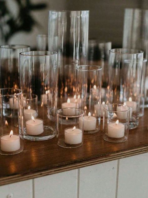 1 Piece Clear Glass Cup Candle Holder, Cylindrical Glass Vase For Table Decoration, Artistic Flower Arrangement And Wedding Party Centrepieces, Interior Decoration Candlelight Cup    Glass     Kitchen & Dining, size features are:Bust: ,Length: ,Sleeve Length: Wedding Party Centerpieces, Candle Sticks Wedding, Candlelight Dinner, Romantic Candles, Candle Light Dinner, Wedding Mood, Candle Holder Set, Wedding Candles, Aromatherapy Candles