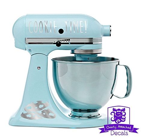 Cookie Time Cookie Stack Kitchen Stand Mixer Front  Back Specialty Vinyl Decal Set  Chrome >>> Learn more by visiting the image link.(It is Amazon affiliate link) #15likes Kitchenaid Mixer Decals, Cookie Stack, Stand Mixer Recipes, Kitchen Stand Mixer, Kitchen Aid Recipes, Mixer Recipes, Etched Glassware, Fun Baking, Cookie Time