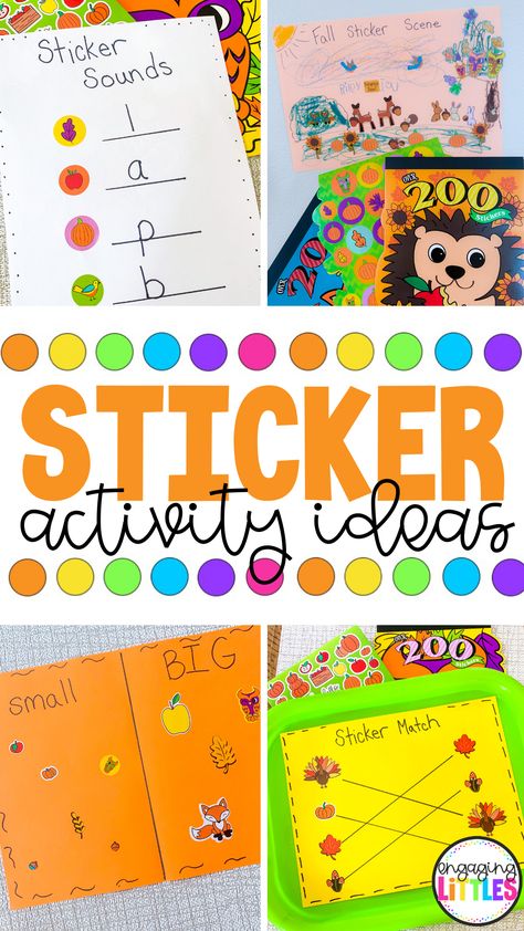 Busy Activities For Kids, Sticker Activities, Create A Sticker, Sticker Activity, Busy Activities, Ideas For Preschoolers, Morning Activities, List Of Activities, Autumn Stickers