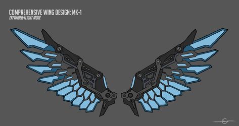 ArtStation - T.I.T.A.N. Propulsion Wings MK-1, John Go Tech Wings, Wings Concept Art, Wings Concept, Mechanical Wings, Wings Inspiration, Teknologi Futuristik, Futuristic Armour, Wings Drawing, Wing Design