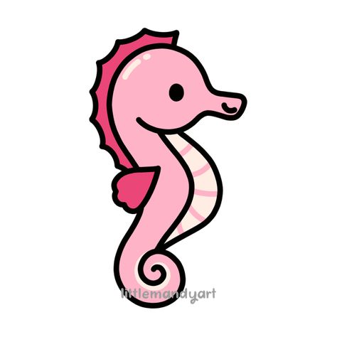 Fish Drawing For Kids, Seahorse Cartoon, Seahorse Art, Cute Easy Doodles, Animal Doodles, Disney Art Drawings, Easy Doodles Drawings, Simple Cartoon, Sea Horse