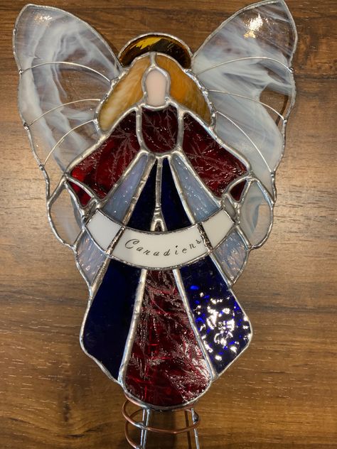 Christmas Tree Angel Topper, Angel Topper, Christmas Tree Angel, Tree Angel, Montreal Canadians, Angel Christmas Tree Topper, Stained Glass Angel, Angel Tree Topper, Stained Glass Ornaments