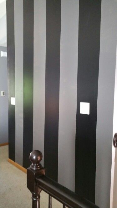 Grey And Black Accent Wall, Black And Gray Painted Walls, Black And Grey Painted Walls, Gray Striped Walls, Grey Striped Walls, Striped Accent Walls, Striped Accent Wall, Grey Painted Walls, Gray Painted Walls