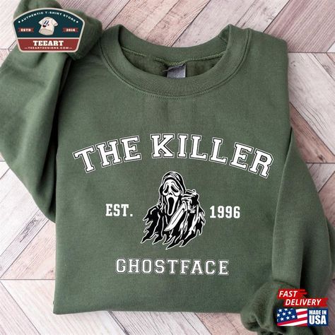 Vintage The Killer Est 1996 Ghostface Sweatshirt Scream Movie Horror Shirt Hoodie Classic Check more at https://teeartdesigns.com/product/vintage-the-killer-est-1996-ghostface-sweatshirt-scream-movie-horror-shirt-hoodie-classic/ Detective Outfit, Movie Horror, Ghostface Scream, Scream Movie, Face Necklace, Ghost Faces, Birthday Wishlist, Scream, Hoodie Shirt