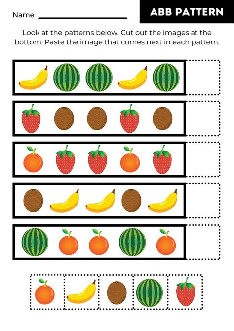 Preschool Pattern Worksheets, Printable Quiet Book, Abb Patterns, Pattern Worksheets For Kindergarten, Preschool Patterns, Busy Book Printable, Preschool Activities Printable, Toddler Busy Book, Learn Through Play