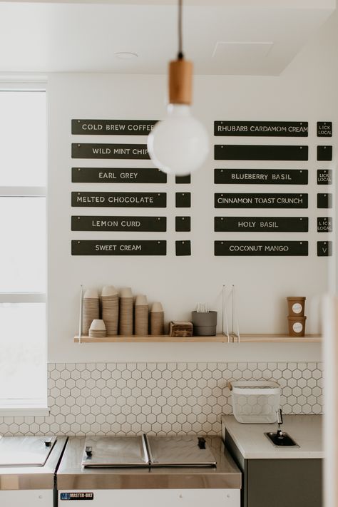 Interior Ice Cream Shop, Interior Design Ice Cream Shop, Industrial Ice Cream Shop, Old Timey Ice Cream Shop, Ice Cream Shop Signage, Modern Gelato Shop, Bakery And Ice Cream Shop, Minimalist Ice Cream Shop, Ice Cream Shop Signs