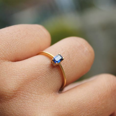 Small Sapphire Ring, Small Gemstone Rings, Formal Minimalist Yellow Gold Sapphire Ring, Neelam Rings For Women, Minimalist Yellow Gold Sapphire Ring, Minimalist Yellow Gold Sapphire Ring As Birthstone, Minimalist Blue Sapphire Ring In 14k Gold, Minimalist 14k Gold Sapphire Ring Gift, Sapphire Gold Ring