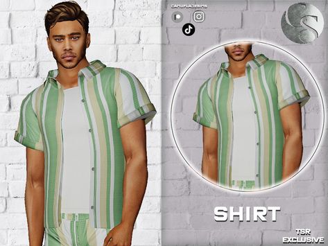 The Sims Resource - SET 429 (Adult Male) - Striped Shirt Cc Men, Sims 4 Men Clothing, Winter Camo, Male Tops, Sims 4 Studio, Cc Clothes, Sims 4 Game Mods, Male Clothing, Save File