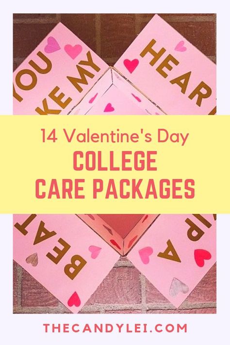 Kids Care Package, Valentines Day Care Package, Valentines Day Package, Kids Valentine Party, Care Package Ideas, Candy Lei, Military Care Package, Valentines Gift Box, Package Ideas