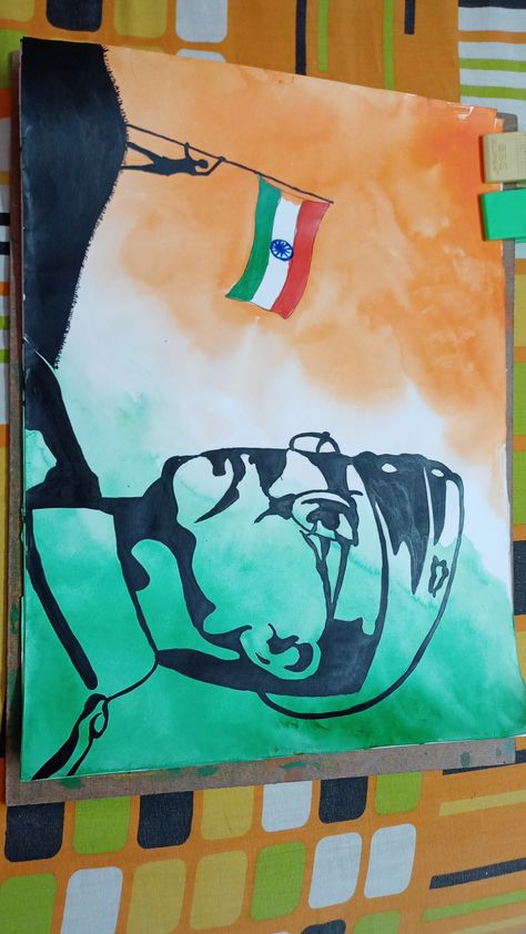 Easy Painting For Competition, Indipandans Day Drawing Competition, 15th August Drawing Competition, Republic Day Painting Competition, Drawing On Veer Gatha, 15 Agustus India Drawing, 15 August Painting, 15 August Drawing For Kids, 15august Drawing