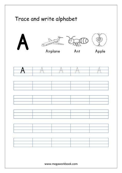 Letter Writing Kindergarten, Letter Practice Preschool, English Alphabet Writing, Nursery Books, Writing Alphabet Letters, Abc Flashcards Printable, Worksheet Alphabet, Kindergarten Writing Paper, Free English Worksheets