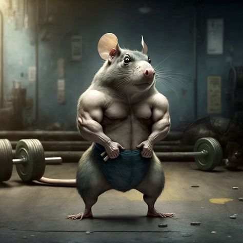 Futuristic Costume, Rat Boy, Gym Rats, Funny Rats, Rat Man, Body Builder, Gym Humor, Gym Rat, Rats