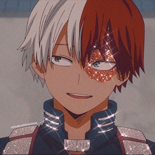 For a pfp picture Aesthetic Anime Pictures, Aesthetic Mha, 2020 Pfp, Glitter Pfp, My Hero Academia Todoroki, Scene Icons, 2020 Core, Hero Academia Todoroki, Glitter Aesthetic