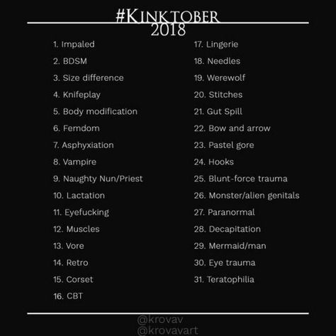 Kinktober Prompts, Tober Prompts, Drawing Prompt Generator, 30 Day Art Challenge, Prompt Generator, Creative Prompts, Character Prompts, Prompt List, Art Challenges