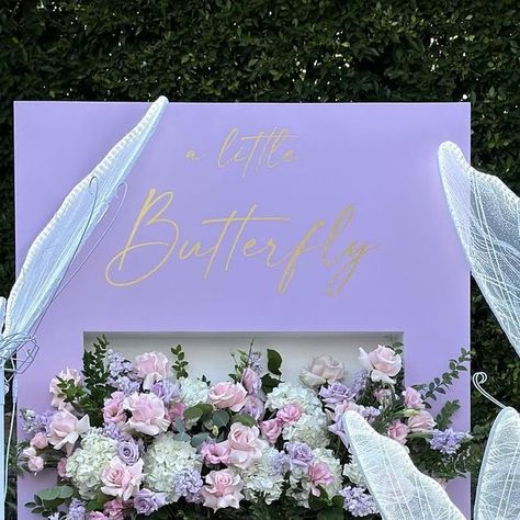 A Little Butterfly Is On Her Way, Little Butterfly, Butterfly Baby Shower, Gold Vinyl, Giant Flowers, Instagram A, Bee, Baby Shower, Shower