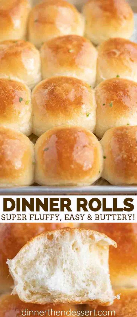 Perfectly Easy Dinner Rolls are an incredibly light, fluffy, buttery addition to dinner, and are hands down the EASIEST yeast bread you will ever make! #Dinner #DinnerRolls #Bread #BreadMaking #BreadTalk #DinnerThenDessert Dinner Rolls Recipe Easy, Best Dinner Rolls, Easy Dinner Rolls, Easy Yeast Rolls, Rolls Recipe Easy, Dinner Rolls Easy, Homemade Honey Butter, Yeast Rolls Recipe, No Yeast Dinner Rolls