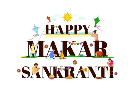 Happy Makar Sankranti, Indian People, Celebration Background, Makar Sankranti, The Happy, Vector Art, Vector Free, Clip Art, Celebrities