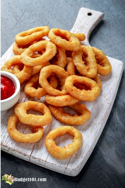 Burger King Onion Rings, Onion Rings Easy, Onion Ring Sauce, Onion Rings Air Fryer, Onion Rings Recipe Easy, Fried Onion Rings Recipe, Battered Onion Rings, Fried Onion Rings, Baked Onion Rings