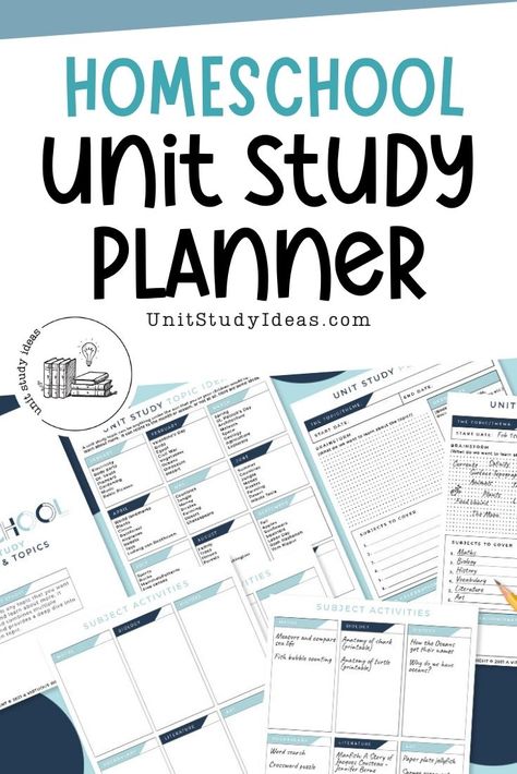 How To Write A Unit Study, Homeschool Unit Study Planner, Homeschool Templates Free Printables, Middle School Unit Studies, Free Homeschool Unit Studies, Free Unit Studies, Free Unit Studies Homeschool, Day Planner Printables Free, Good Notes Planner Template Free