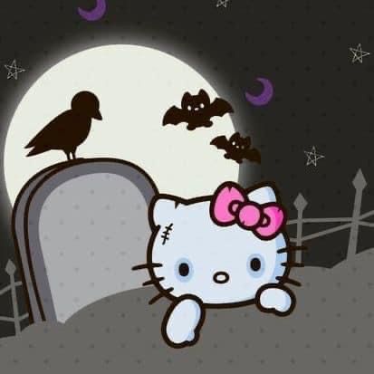 Hello Kitty Halloween, Kitty Wallpaper, Hello Kitty, Birds, Kitty, Moon, Halloween