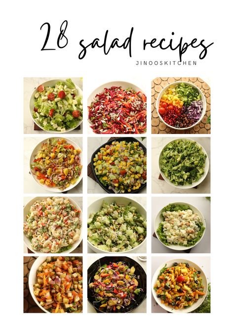 Salad A Day Challenge, 365 Days Of Salad, 30 Day Salad Challenge, 30 Days Of Salads, Different Types Of Salad Recipes, Salad Challenge, Corn And Bean Salad, Roasted Chickpea Salad, Bean Sprout Salad