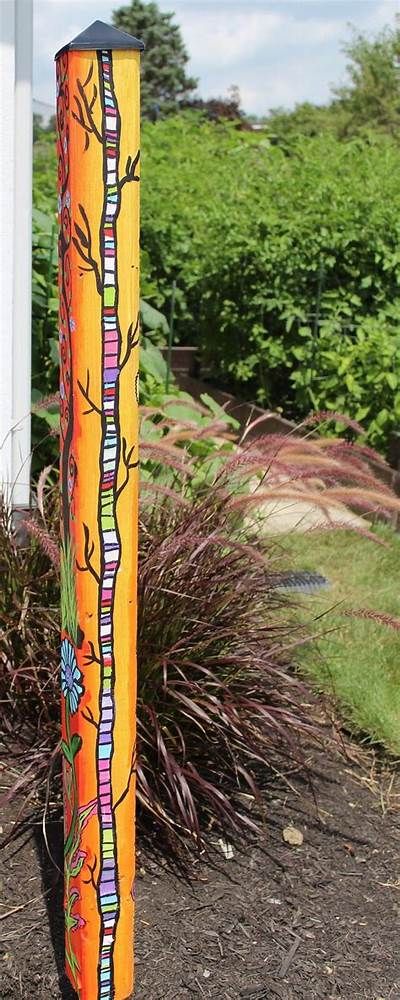 Made to order hand painted garden poles | Etsy | Garden poles, Art pole ... Peace Pole Diy, Easy Garden Ideas Landscaping, Peace Poles, Peace Pole, Garden Totem, Unique Garden Art, Art Pole, Garden Totems, Garden Poles