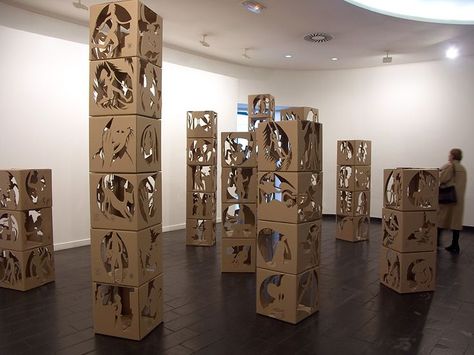 Cardboard Installation Art, Installation Art Ideas Diy, Installation Art Ideas, Clark Shoes, Cardboard Art Sculpture, Freehand Drawing, Art Carton, Cardboard Sculpture, Sculpture Projects