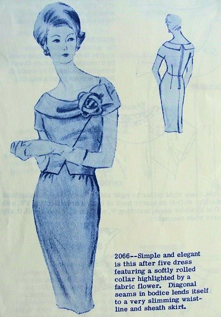 After Five Dresses, Retro Cocktail Dress, Vintage Clothes Patterns, Vintage Cocktails, Retro Magazine, Retro Cocktail, Sheath Skirt, Rolled Collar, Cocktail Dress Vintage