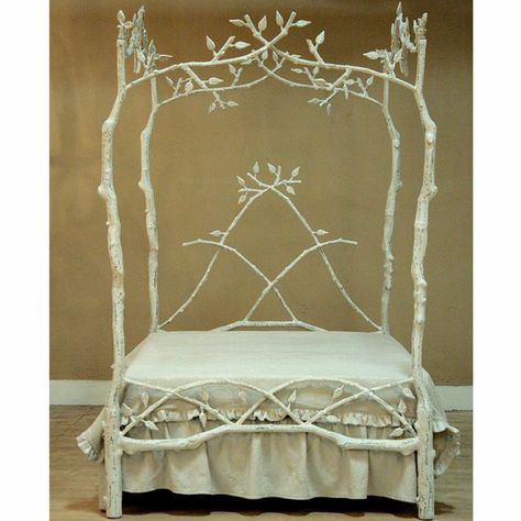 Forest Dreams Canopy Bed Elven Bedroom, Elven House, Lotr Decor, Forest Bed, Woodland Bedroom, Childhood Bedroom, Fantasy Bedroom, Cool Tree Houses, Fairy Decor