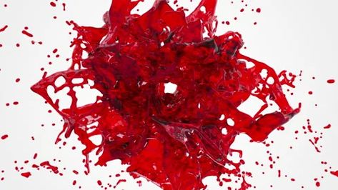 Abstract 3D Liquid Simulation Explosion. Red Flowing Liquid Explosion On White B #AD ,#Simulation#Liquid#Explosion#Abstract Liquid Explosion, 3d Liquid, Abstract 3d, Stock Footage, Stock Video, Vector Illustration, Red, White, Color