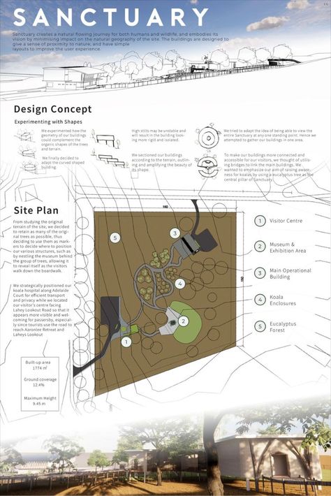 Habitat for Koalas Portfolio Layout Architecture, Site Zoning, Land Scape Design, Community Village, Architectural Trees, Concept Mapping, Villa Concept, Arch Plan, Leisure Centre