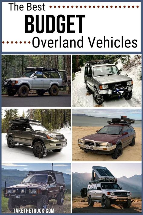 Start Overlanding on a Budget With a Cheap Overland Vehicle - 15 Inspiring Budget Overland Builds! Best Off Road Vehicles, Camping 4x4, Overland Build, Truck Living, Pop Up Truck Campers, Overland Gear, Best 4x4, Adventure Car, Overland Truck