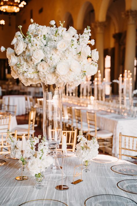 Biltmore Hotel Wedding | Melissa & George Elevated Centerpiece, Melissa George, Biltmore Hotel, Coral Gables Florida, Wedding March, Tall Wedding Centerpieces, White Centerpiece, Soon To Be Mrs, The Biltmore