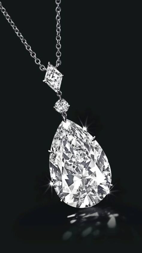 Pear-Cut Diamond pendant, 24.53 Carat, D Color, Type IIa | See the Rest of the Outfit and Description on this board.  -  Gabrielle Herkimer Diamond Necklace, Jewelry Appraisal, Pear Cut Diamond, Solitaire Necklaces, Pear Shaped Diamond, Solitaire Pendant, Diamond Pendant Necklace, Pricing Jewelry, High Jewelry