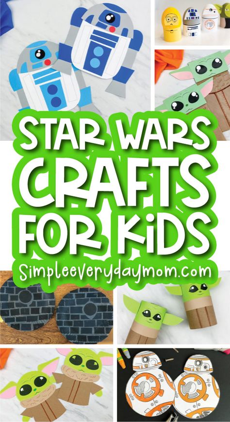 Need some fun Star Wars crafts for kids to make? Try out any one of these easy activities that include droids, Baby Yoda, and more! Download the FREE templates too; they're perfect for May the 4th! Star Wars Crafts For Kids, Star Wars Kids Crafts, Yoda Card, Star Wars Activities, Yoda Party, Star Wars Classroom, Kindergarten Spring, Child Activities, Star Wars Crafts