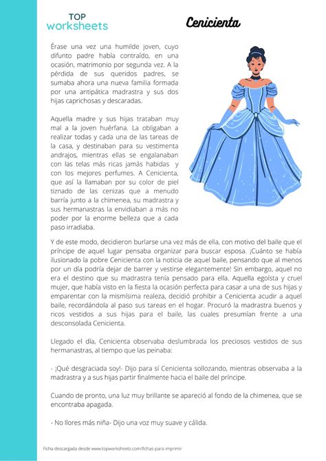 Cuento clásico infantil: Cenicienta. Cuento de hadas con múltiples versiones procedentes de varios lugares del mundo, sobre todo del continente eurasiático. Spanish Reading, Bingo, Cinderella, Disney Princess, Disney Characters, Collage, Reading, Disney, Fictional Characters