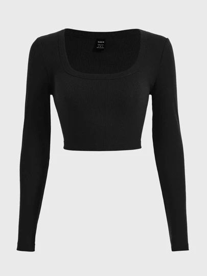 Long Sleeve Black Crop Top, Mode Indie, Rok Mini, Fashion Top Outfits, Trendy Outfits For Teens, Black Crop Top, Black Long Sleeve Top, Mode Ootd, Cute Comfy Outfits