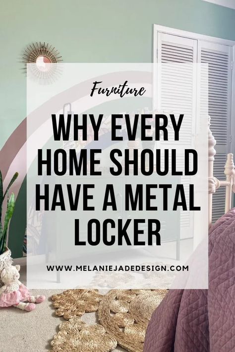 why every home should have a metal locker Lookers Ideas Lockers, Metal Lockers Repurposed, Home Locker Ideas, Metal Lockers Ideas For Home, Locker Bedroom, Industrial Lockers, Small Lockers, Home Lockers, Mustard Made