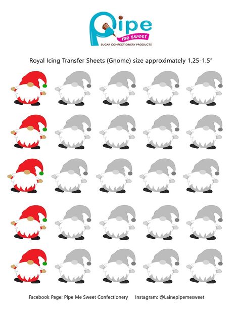 Gnome Royal Icing Transfer Sheets - Etsy Canada Cookie Transfer Sheets, Royal Icing Transfers Free Printable, Royal Icing Transfer Sheets, Royal Icing Templates, Royal Icing Transfers, Transfer Sheets, Reading Logs, Sprinkle Cookies, Baked Goodies