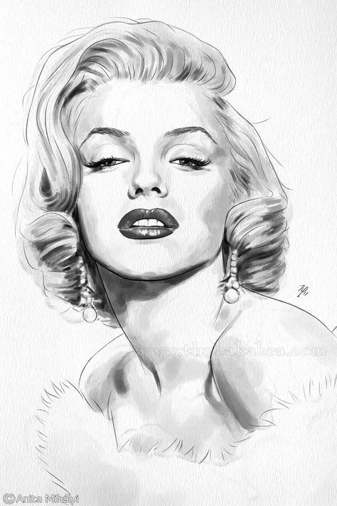 Marilyn Monroe Dibujo, Marilyn Monroe Drawing, Marilyn Monroe Artwork, Marilyn Monroe Portrait, Marilyn Monroe Art, Arte Van Gogh, Celebrity Drawings, 인물 드로잉, 수채화 그림