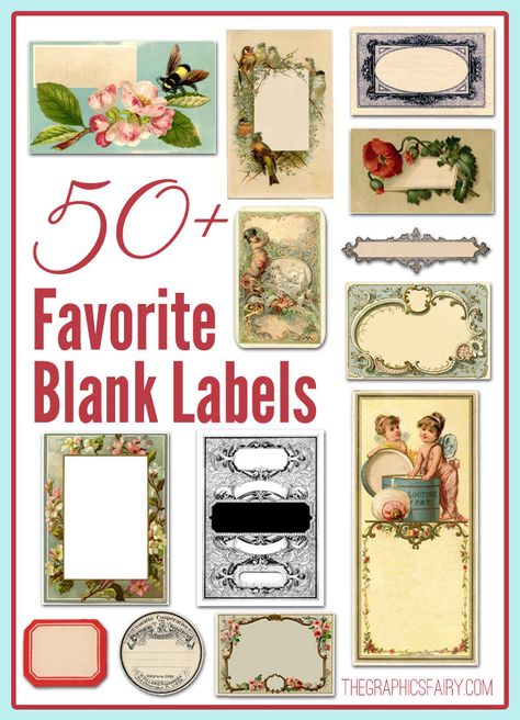 50+ Favorite Blank Labels - The Graphics Fairy Vintage Labels Printables Free, Vintage Labels Printables, Fonts Alphabet Handwritten, Graphic Fairy, Ephemera Printables, Vintage Halloween Images, Labels Printables, French Ephemera, Label Image