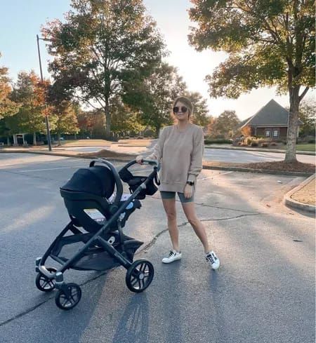 I love pairing a cute sweatshirt with biker shorts for a comfy yet cute walk outfit. Sweatshirt With Biker Shorts, Outfit For A Walk, Walk Outfit, Casual Fall Outfit, Pink Pullover, Mint Julep Boutique, Cozy Pullover, Cute Sweatshirts, Mauve Pink